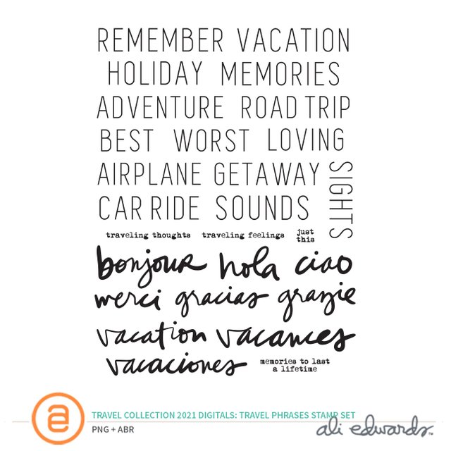 Travel Collection 2021 Digital Travel Phrases 6×8 Stamp Set, 1 of 1