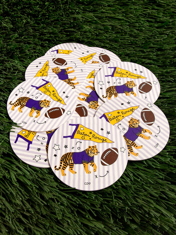 Baton Rouge Football Game Day Paper Coasters - Set of 10, 1 of 3