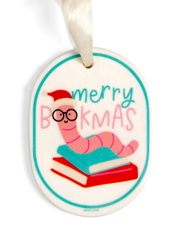 Merry Bookmas Christmas Bookworm Ornament, 3 of 4