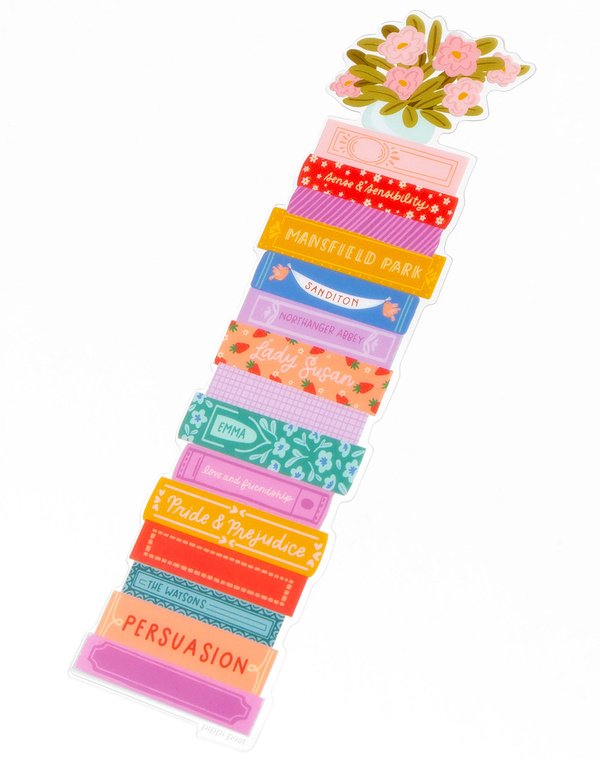 Jane Austen Book Stack Transparent Bookmark, 4 of 4