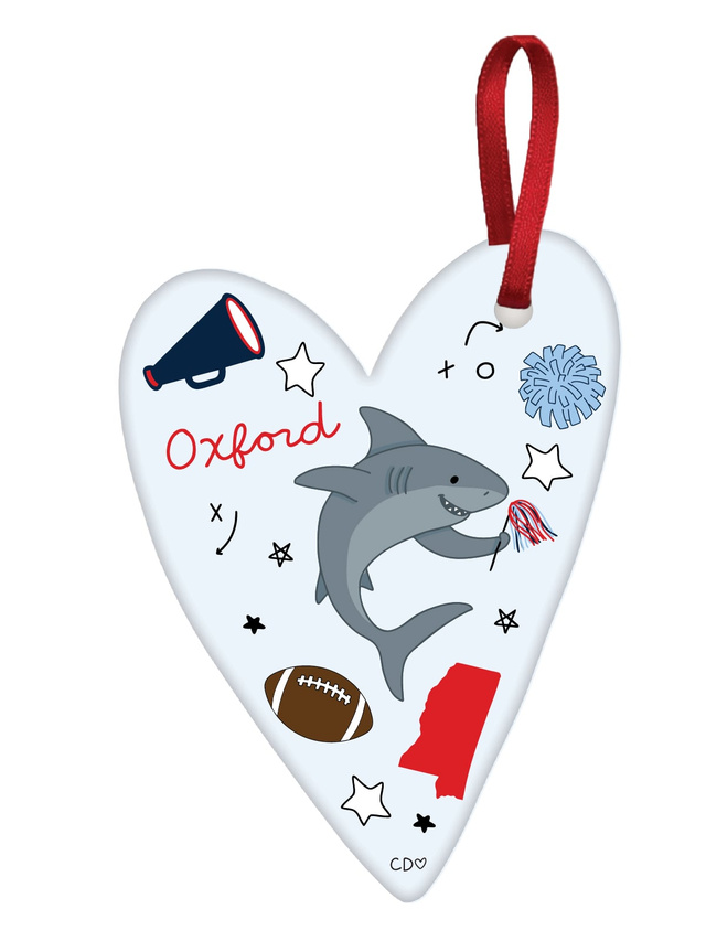 Oxford Football Game Day Ceramic Christmas Ornament, 1 of 2