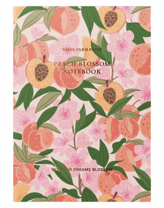 Let Your Dreams Blossom Peach Blossom Stitched Notebook, 1 of 3
