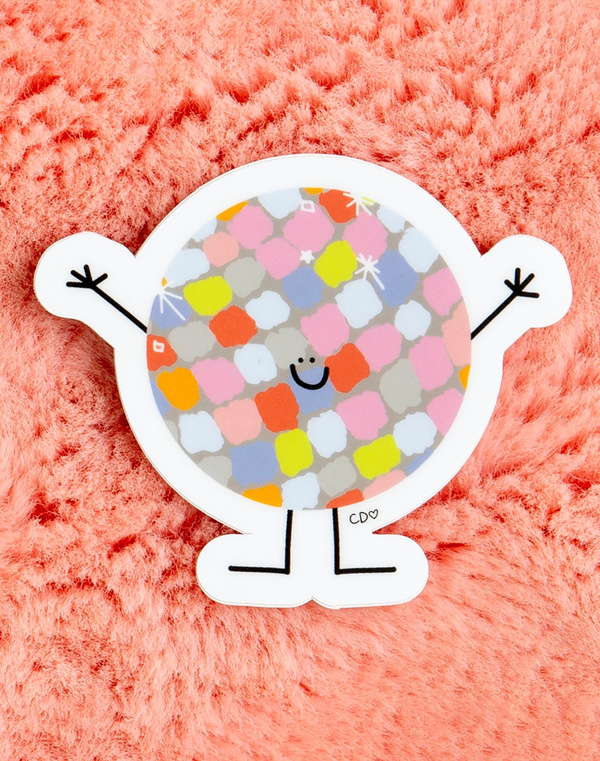 Smiley Disco Ball Decal Sticker, 2 of 3
