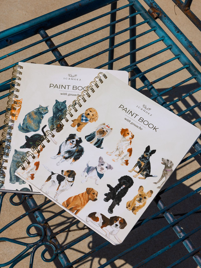 Furry Friends Dogs Learn-To-Paint Gouache Paint Book, 1 of 7