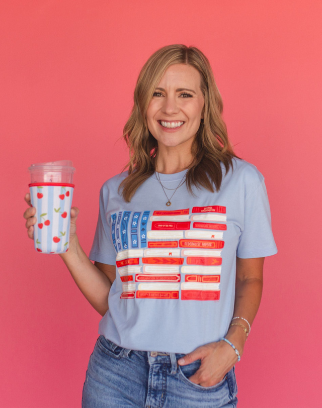 American Flag Books Tee - Hydrangea , 3 of 4