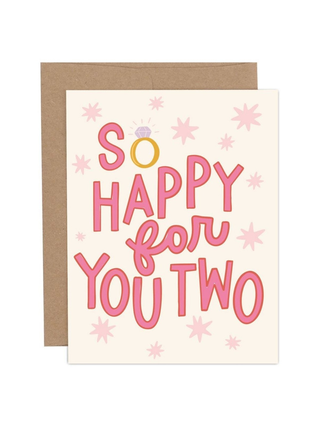 Happy For You Two Engagement Congratulations Greeting Card, 1 of 1