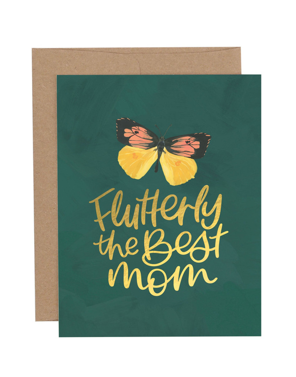 Flutterly The Best Mom Greeting Card, 1 of 1