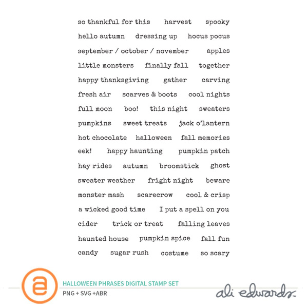 Halloween Phrases Digital Stamp Set, 1 of 1