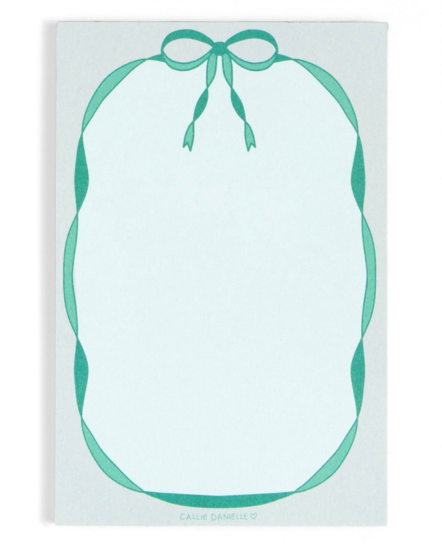 Green Coquette Bow 4×6 Notepad, 1 of 2