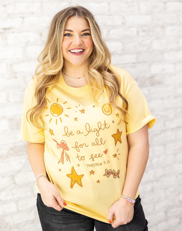 Be A Light - Callie Tee - Light Yellow, 2 of 4