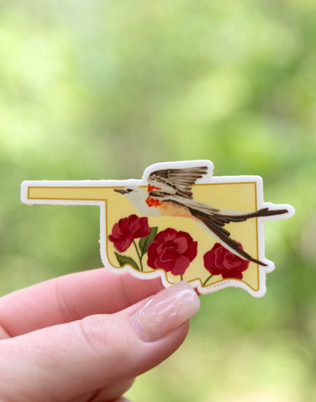 Birds & Blooms Oklahoma Decal Sticker, 1 of 5