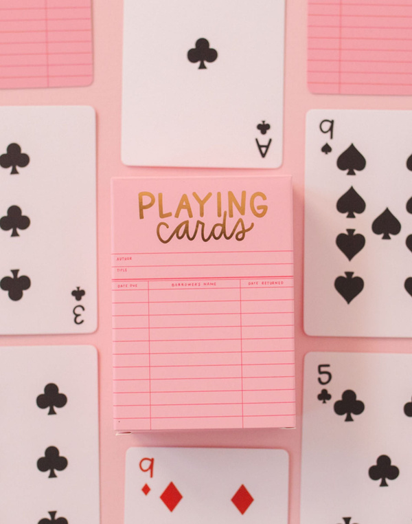 Pink Library Card Deck Of Playing Cards, 3 of 7
