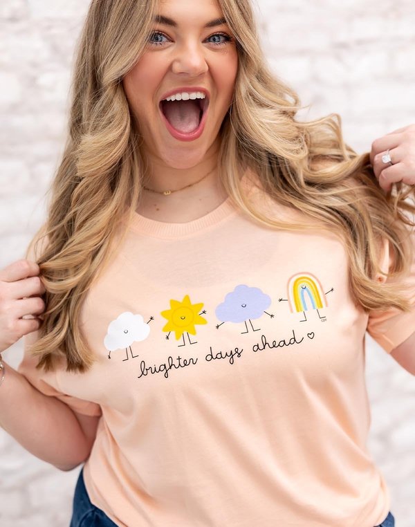 Brighter Days Ahead - Callie Tee - Peachy Pink, 1 of 2