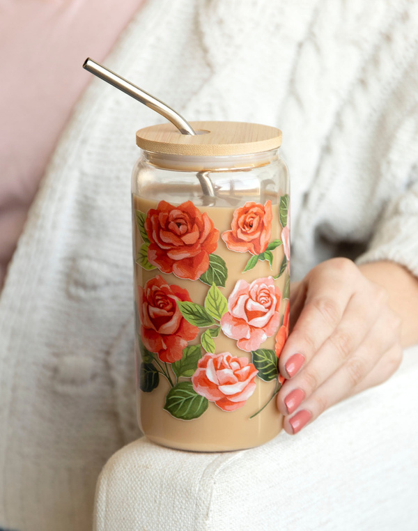 Roses Glass Can, 2 of 3