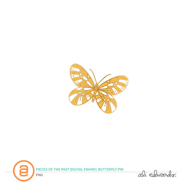 Pieces of the Past Digital Butterfly Enamel Pin, 1 of 1