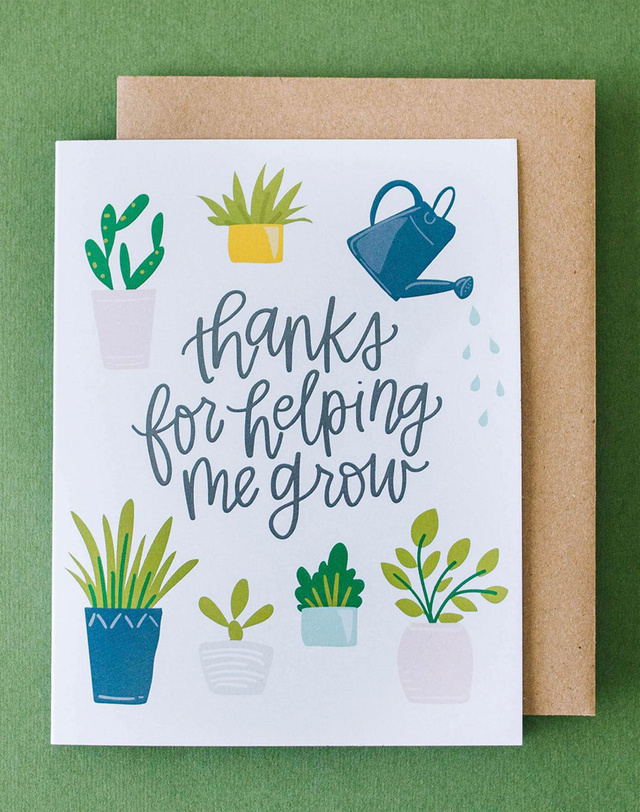 Thanks for Helping Me Grow Greeting Card, 2 of 2