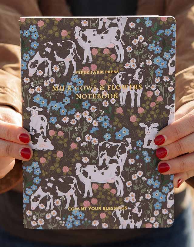 Milk Cows & Flowers Stitched Notebook, 3 of 3
