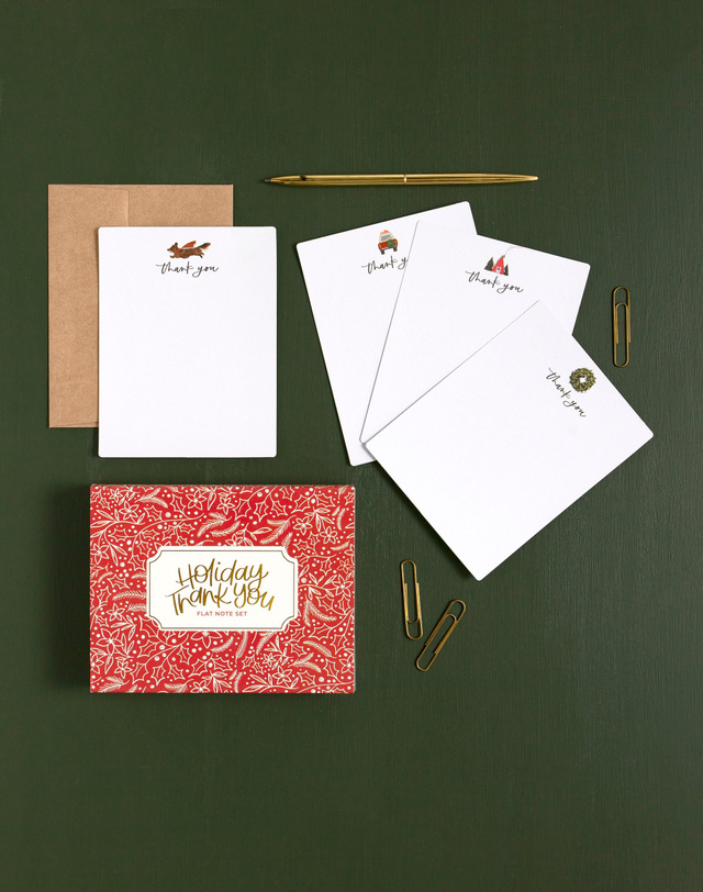 Holiday Floral Thank You Flat Note Set, 2 of 6