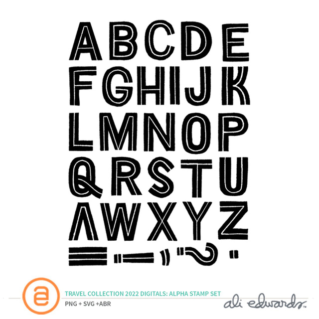 Travel Collection 2022 6×8 Alpha Digital Stamp Set, 1 of 1