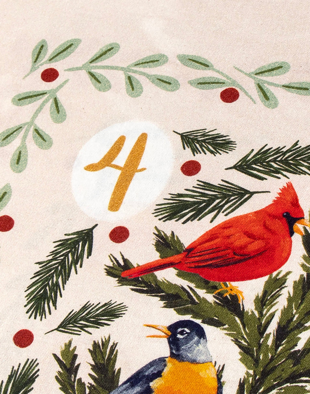 12 Days of Christmas Cotton Cloth Table Napkins Set, 2 of 4