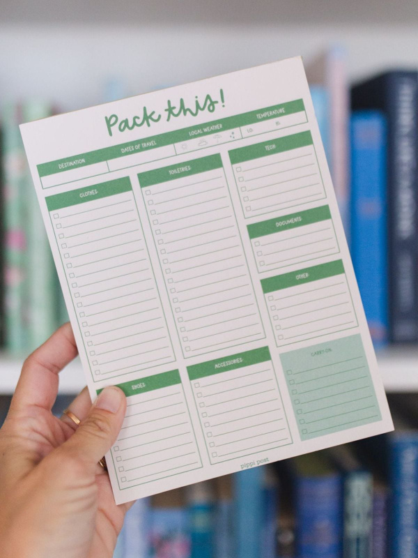 Pack This Travel Planning 6×8 Notepad, 1 of 2