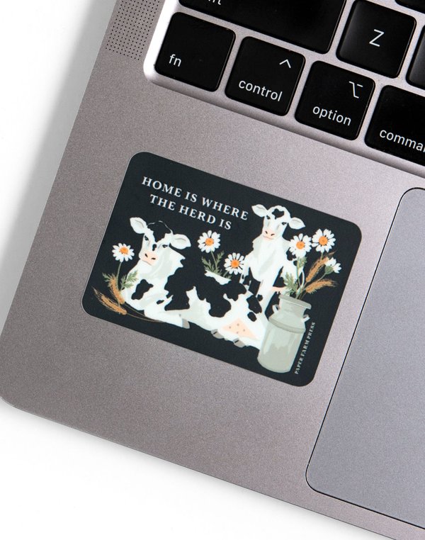 Home Is Where The Herd Is Cow Decal Sticker, 2 of 3