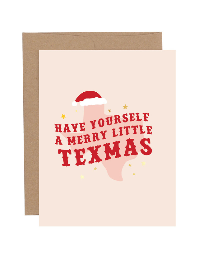 Merry Little Texmas Christmas Western Greeting Card, 1 of 2