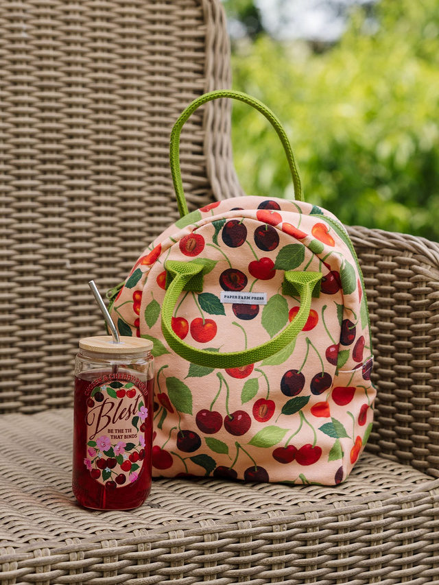 Cherry Grove Reusable Canvas Lunch Tote Bag, 6 of 8