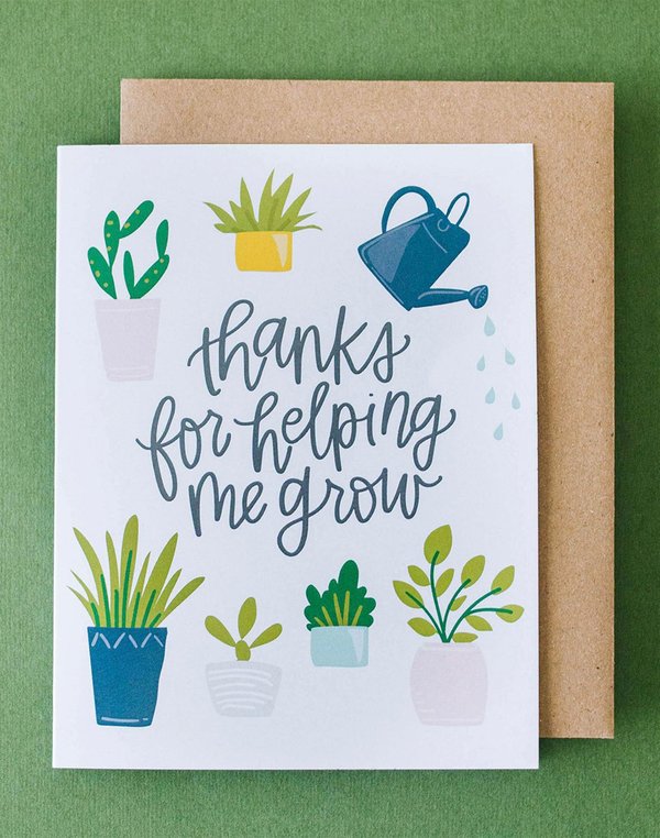 Thanks for Helping Me Grow Greeting Card, 2 of 2