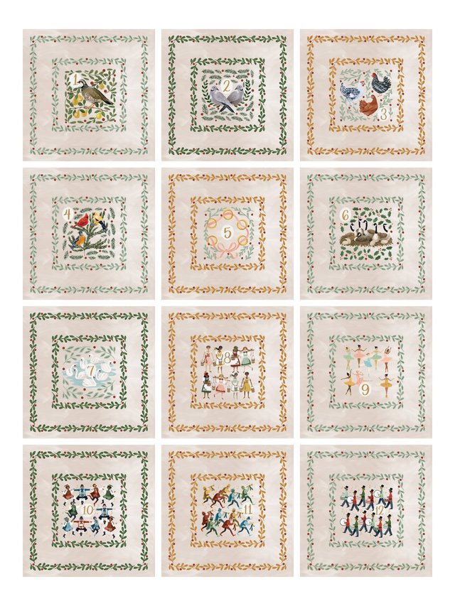 12 Days of Christmas Cotton Napkin Set of 12, 2 of 5