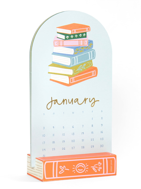 Book Lover's 2027 Mini Desk Calendar with Wooden Block, 5 of 10