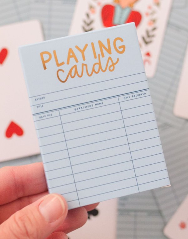 Sky Blue Library Card Deck Of Playing Cards, 2 of 8