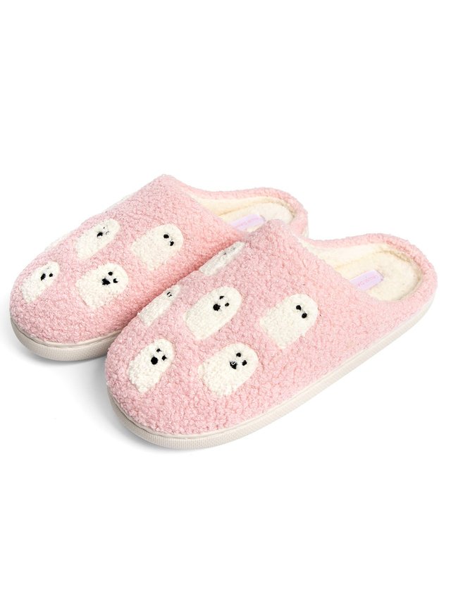 Ghosts Affirmations Halloween Women's Plush House Slippers, 3 of 5