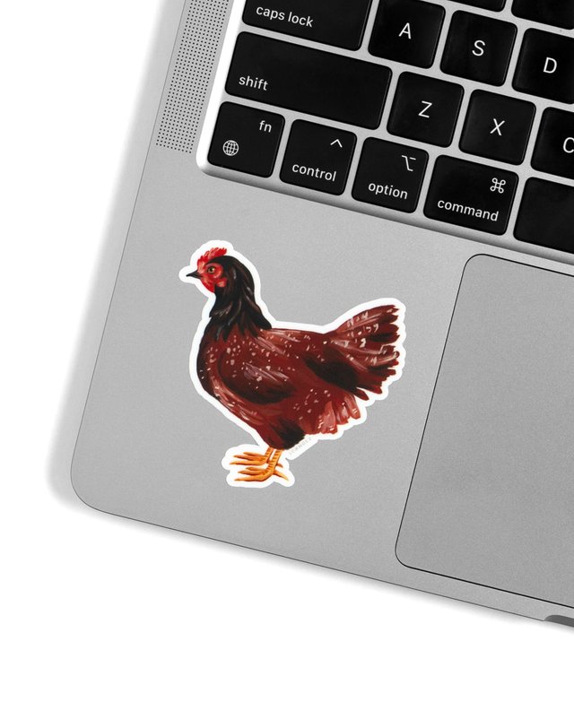 Rhode Island Red Chicken Decal Sticker, 2 of 2