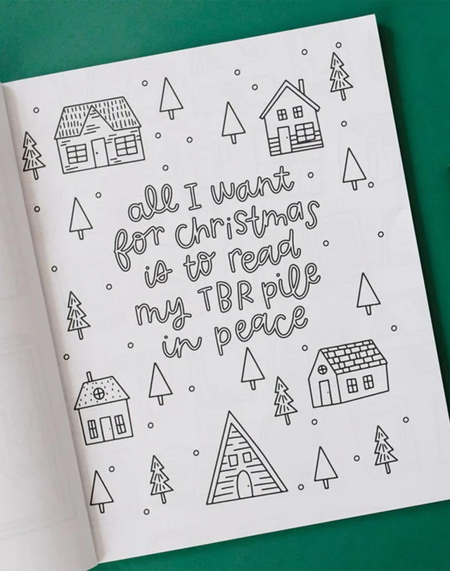 Merry Bookmas Holiday Coloring Book, 3 of 8