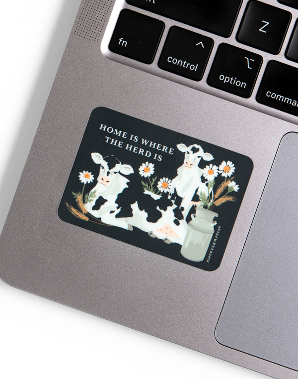 Home Is Where The Herd Is Cow Decal Sticker, 2 of 3
