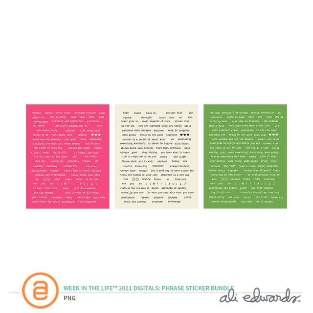 Week In The Life™ 2021 Digital Phrase Sticker Bundle, 1 of 1