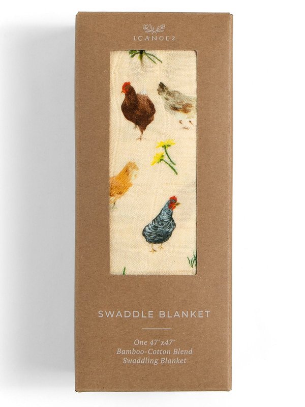 Chicken Meadows Baby Swaddle, 4 of 5