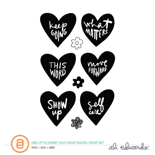 One Little Word® 2023 Heart Digital Stamp Set, 1 of 1