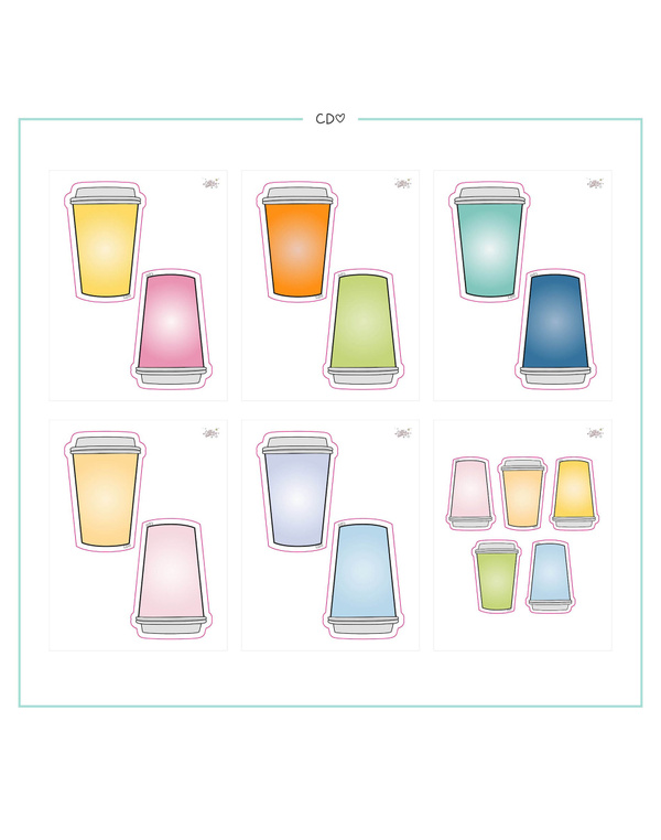 Cup of Pep Talk Digital Printable Cups, 1 of 1