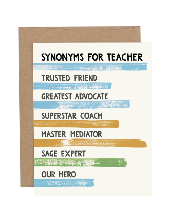 Teacher Synonym Greeting Card, 1 of 1