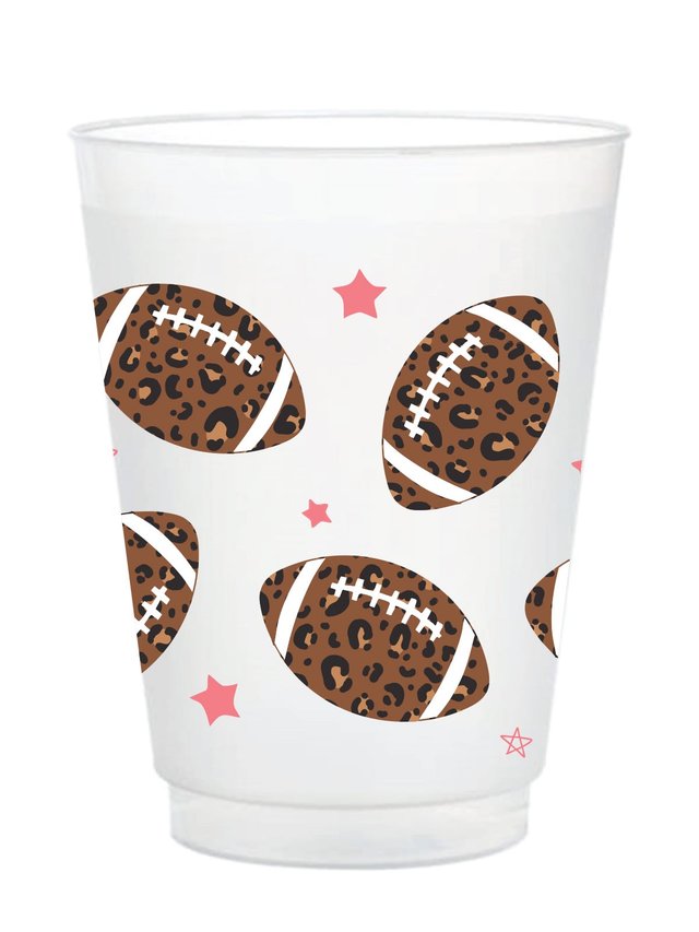 Leopard Footballs 16oz Frosted Cup, 1 of 1