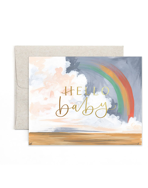 Hello Baby Rainbow Greeting Card, 1 of 1