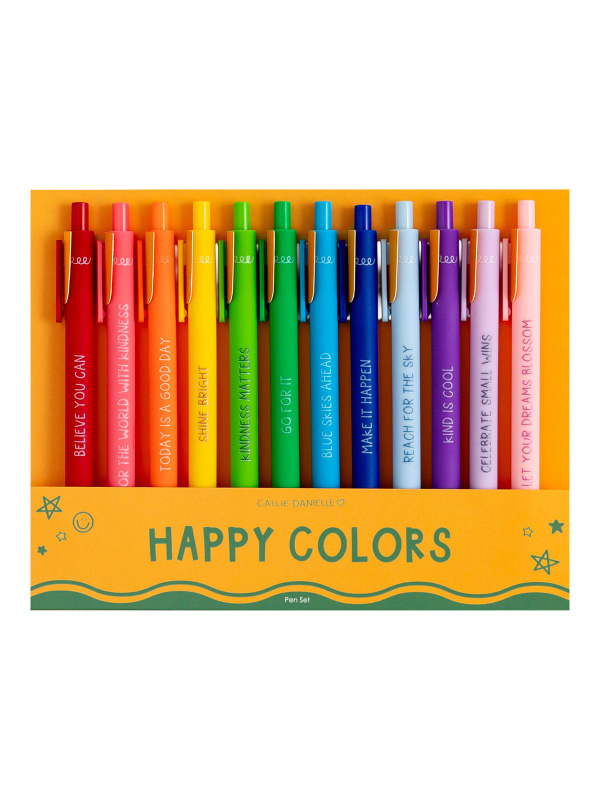Happy Colors Crayon-Inspired Affirmations Pen Set of 12, 1 of 4