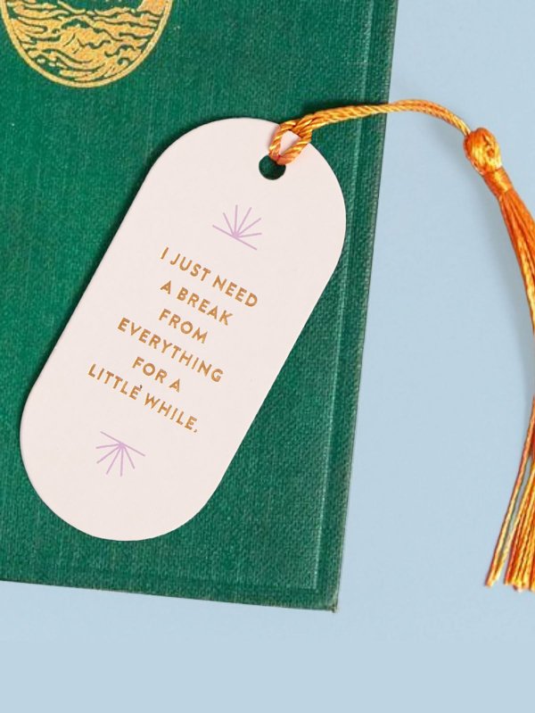 Need A Break From Everything Vegan Leather Bookmark, 2 of 2