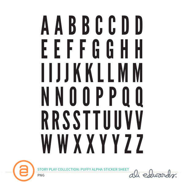 Story Play Digital Puffy Alpha Sticker Sheet, 1 of 1