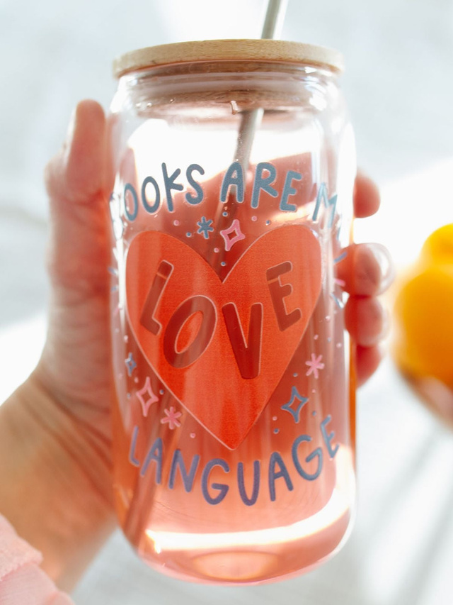 Books Are My Love Language Glass Can, 3 of 4
