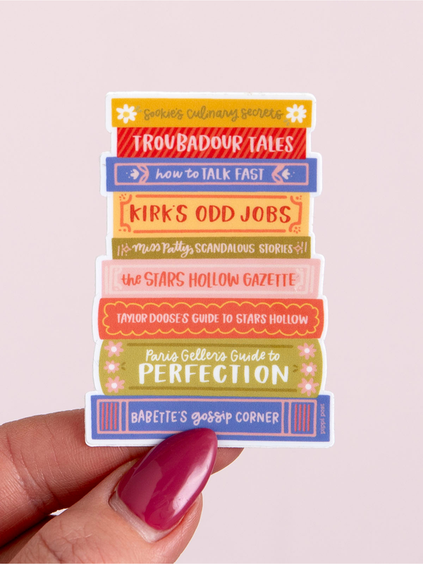 Stars Hollow Book Stack Decal Sticker, 1 of 2