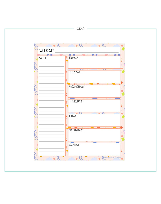Digital Printable Weekly Planning Sheet, 1 of 1