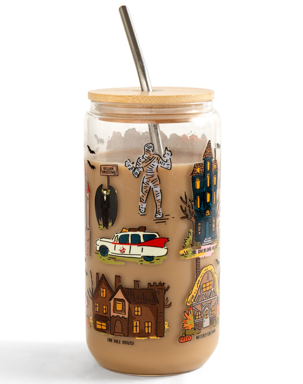 Literary Haunted Hayride Halloween Glass Can, 4 of 6